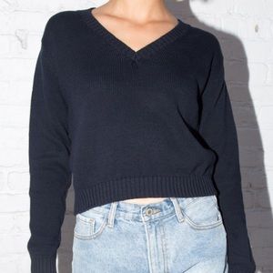 Brandy Melville Navy V-Neck Sweater